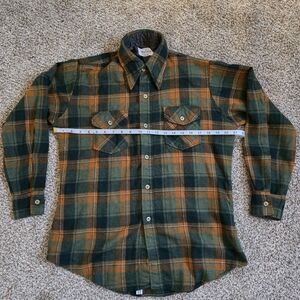 Woolshite Plaid Green and Orange Men's Shirt Medium
